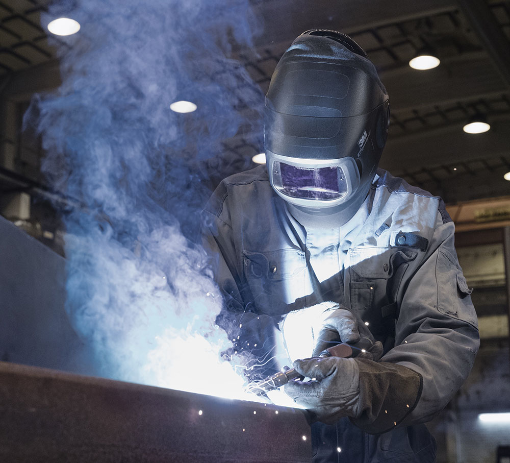 3M™ Speedglas™ welding helmets help protect wearers’ lungs, eyes, heads and faces while boosting comfort and productivity. | Photo courtesy of 3M