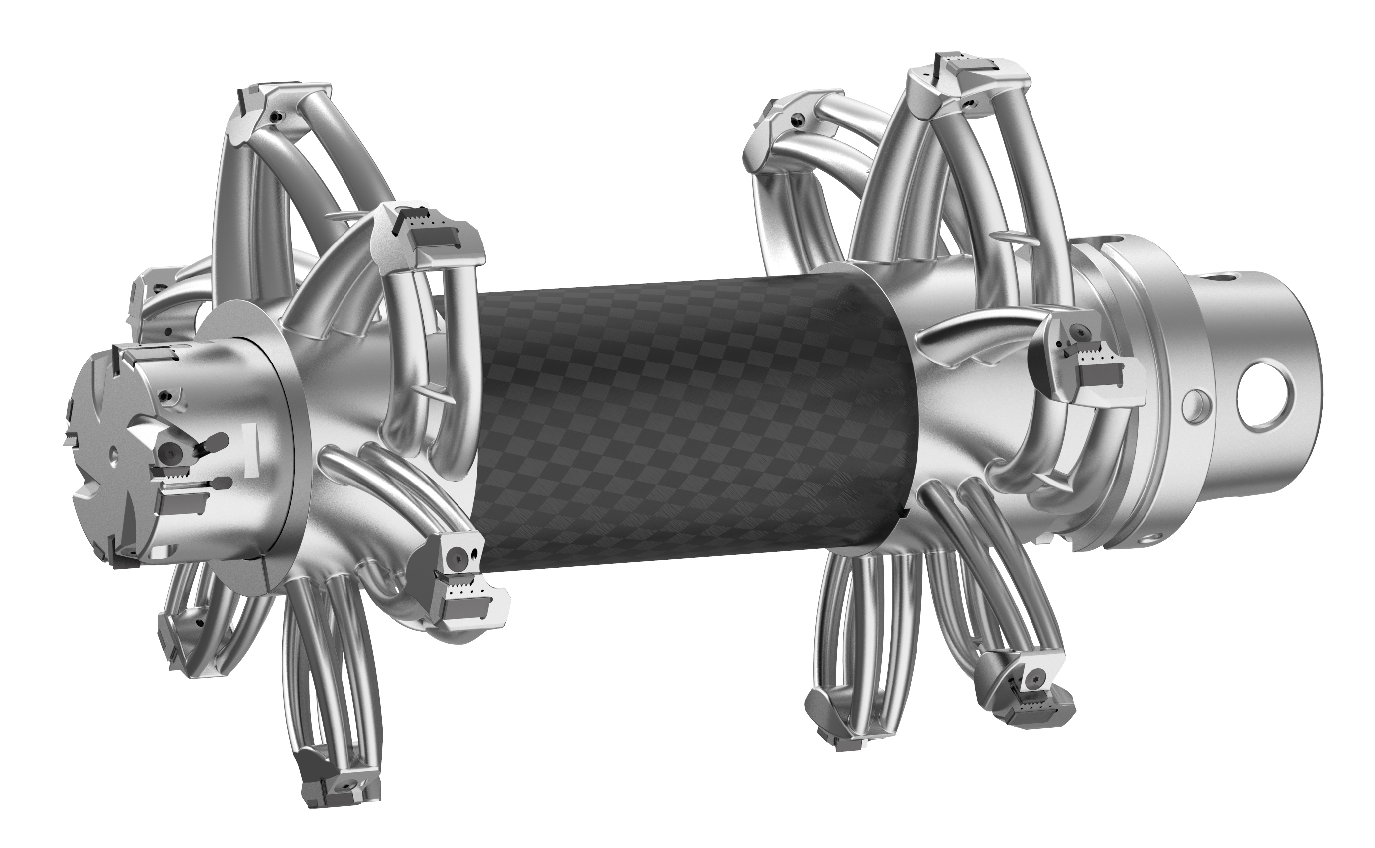 This 3D-printed indexable tool is used to machine several features in a single pass. (Image courtesy of Kennametal)